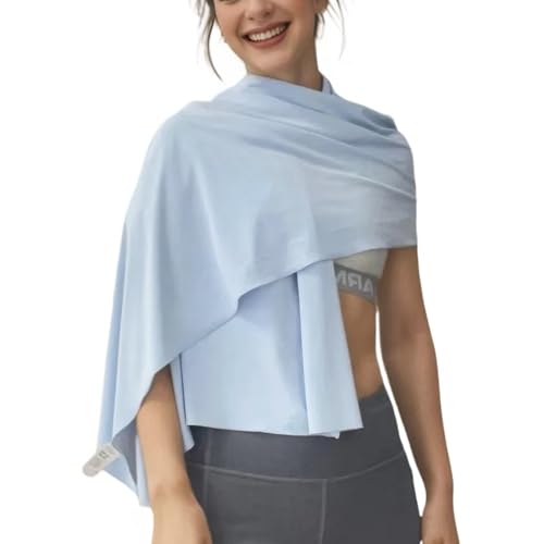 UPF 50+ Women's Sun Scarf Convertible Beach Shawl with Snap Buttons UV Protective Summer Cover up for Outdoor Travel2