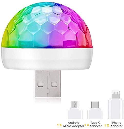iGREATWALL Car USB Disco Light, Sound Actived LED Mini Atmosphere Party DJ Stage