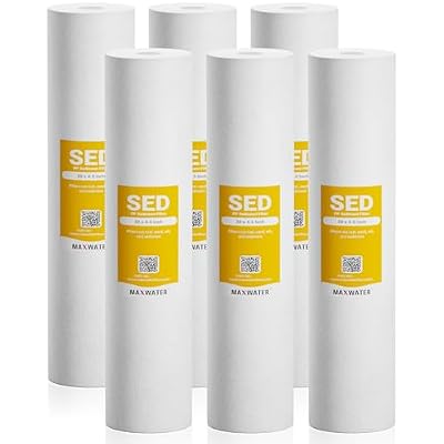 Max Water 10 Micron 20 x 4.5 Sediment Filter 20 inch Whole House BB Water Filteration System Replacement Compatible Cartridge DGD-5005-20, FP25B, AP810-6, FPMB5-20, P5-20, 155358-43, SDC-45-2005