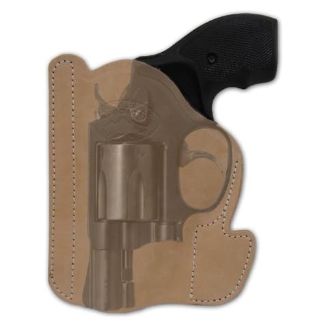 Barsony Natural Tan Leather Gun Concealment Pocket Holster for S&W 40 442 638 642 940 Cover