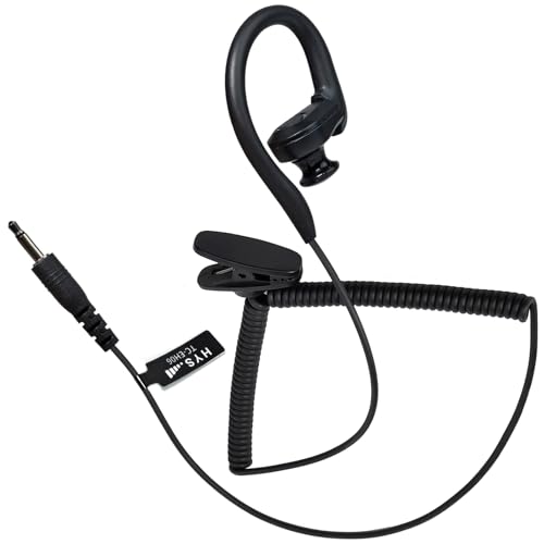 HYS G-förmiges Ohrhörer mit weichem Ohrbügel - 3,5mm Klinke - One Ear - Listen Only Kopfhörer - Kopfhörer Headset für Funkgeräte Lautsprechermikrofonen