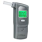 GDbow Breathalyzer Portable Alcohol Tester Recording Recent 32 Results with 5 Mouthpieces -Grey