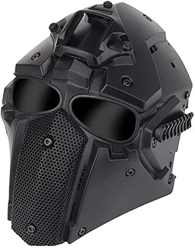 Cosplay Tactical Protective Full Face Mask, Paintball Goggles Mask, Protective Mask with Side Rails and NVG Bracket