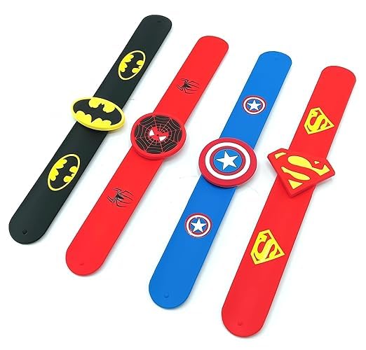 Paaroots 1Pcs Boys Cool Super Hero Silicone Flexible Slap Band for Kids & Adults/Return Gift Special for Themes Parties/Skin Friendly Band, Bracelet, Friendship Rakhi Band Free Size (Any 1 Send) (B0D3HYD6DK) Amazon Price History, Amazon Price Tracker