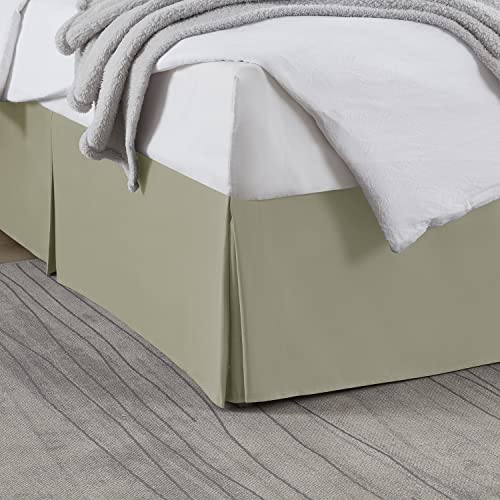 Image of Nestl Green Bed Skirt King Size - King Bed Skirt 14 Inch Drop - Brushed Microfiber Bed Skirts - Hotel Quality Pleated Bed Skirt - Shrinkage & Fade Resistant