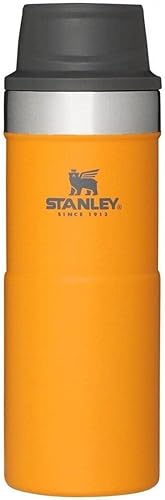 Stanley Trigger Action - Taza de viaje de 0.35 l  12 oz de azafrán, mantiene el calor durante 5 horas, termo de acero inoxidable sin BPA, taza de