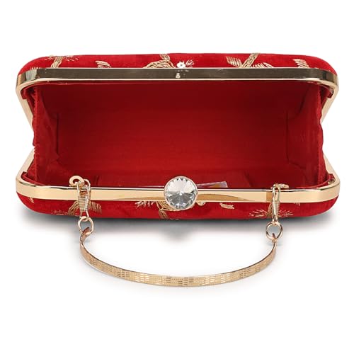 Image of LONGING TO BUY Hand Crafted Designer Box Clutch - Zari Embroidery For Women