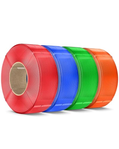 Image of SUNLU 4KG PLA Plus Filament Refill 1.75mm, 1000g PLA+ Filament Bundle 4 Packs, 3D Printer Filament Refill for Reusable Spools, Fit for Most Brand Spool. 1KG /Roll, Transparent Series