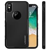 iPhone X Case, Heavy Duty Drop Proof Dual Layer Protective 360 Full Body Shockproof Flexible Tpu Hard PC Back Hybrid Defender 2 in 1 Cute Slim Cover Armor for Apple iPhone X / 10 - Black