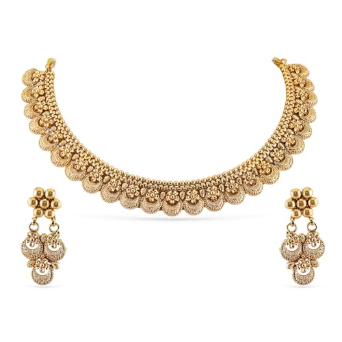 Image of Rubans Gold Plated Royal Necklace Set for Women Stylish