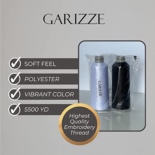 Madeira Embroidery Thread - Madeira 1801 - Madeira 1800 - Black And White Embroidery Thread - Embroidery Machine Thread - Cone - 2 Huge Spool Of 5500Yd All Purpose Sewing #TOP2