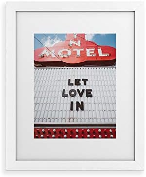Deny Designs Bethany Young Framed Art Print, White Classic (8" x 10"), Let Love in