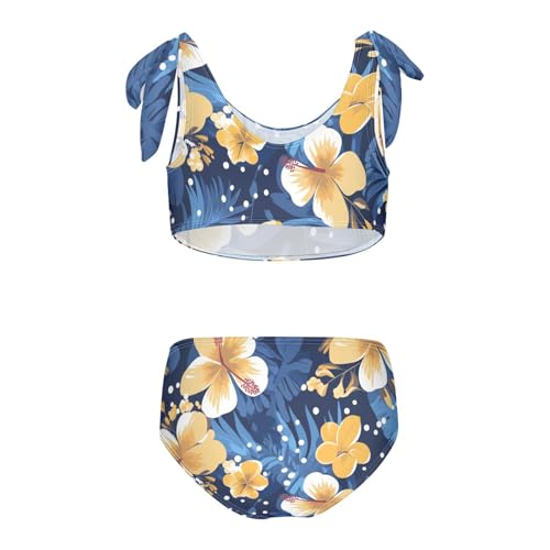 KLL Blue Gold Pois Polka Dots Girl 2 Piece Bikini Sets Quick-Dry Bathing Suit Swimwear Adjustable Strap2