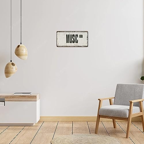 Autravelco Panneau en métal blanc personnalisé pour salle de musique, cuisine, chambre à coucher, buanderie, décoration pour salle de musique, studio de musique, 15,2 x 30,5 cm, pour homme – vue 4
