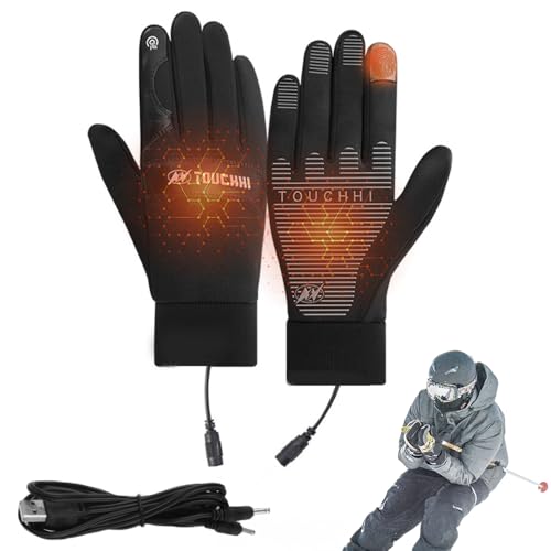 KQWVZ Guantes Calefactables, USB Guantes Calefactables Impermeables, Guantes Calefactables Moto, Guantes con Calefaccion, Guantes Calefactables Mujer Hombre, para Ciclismo Senderismo Esquí