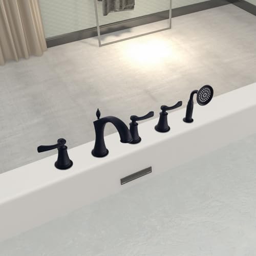 Mitigeur de baignoire avec douche noire pour rituel bien-être