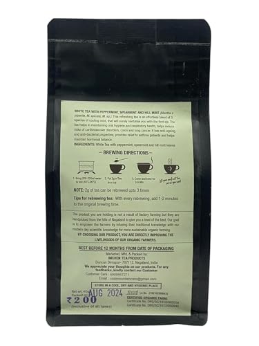 Image of Made in NAGALAND | Cold Mountain White Tea | Peppermint Spearmint & Hillmint | 100% Organic, handpicked from the hills | Sourced directly from local farmers