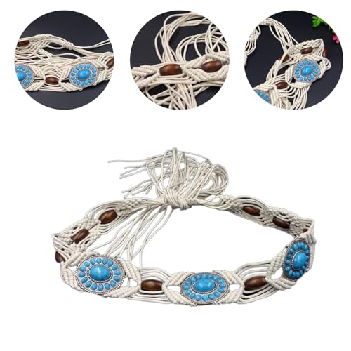 Lady Waist Belt Woven Beads Vintage Tie Belt Casual Ceinture Belt Street Dance Cowgirl Belt2