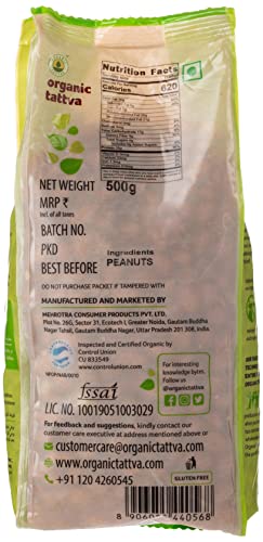 Image of Organic Tattva Peanuts 500g | Organic Raw Peanuts for Snacking & Cooking | Natural Groundnut Rich in Protein & Fibre (Pack of 2)