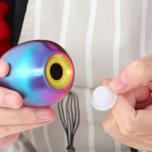 Tupmfg Rainbow Stainless Steel Egg Shaped Salt Pepper Shaker Set Salt & Pepper Dispenser 2 Pieces Salt Shakers For Kitchen  thumb #3