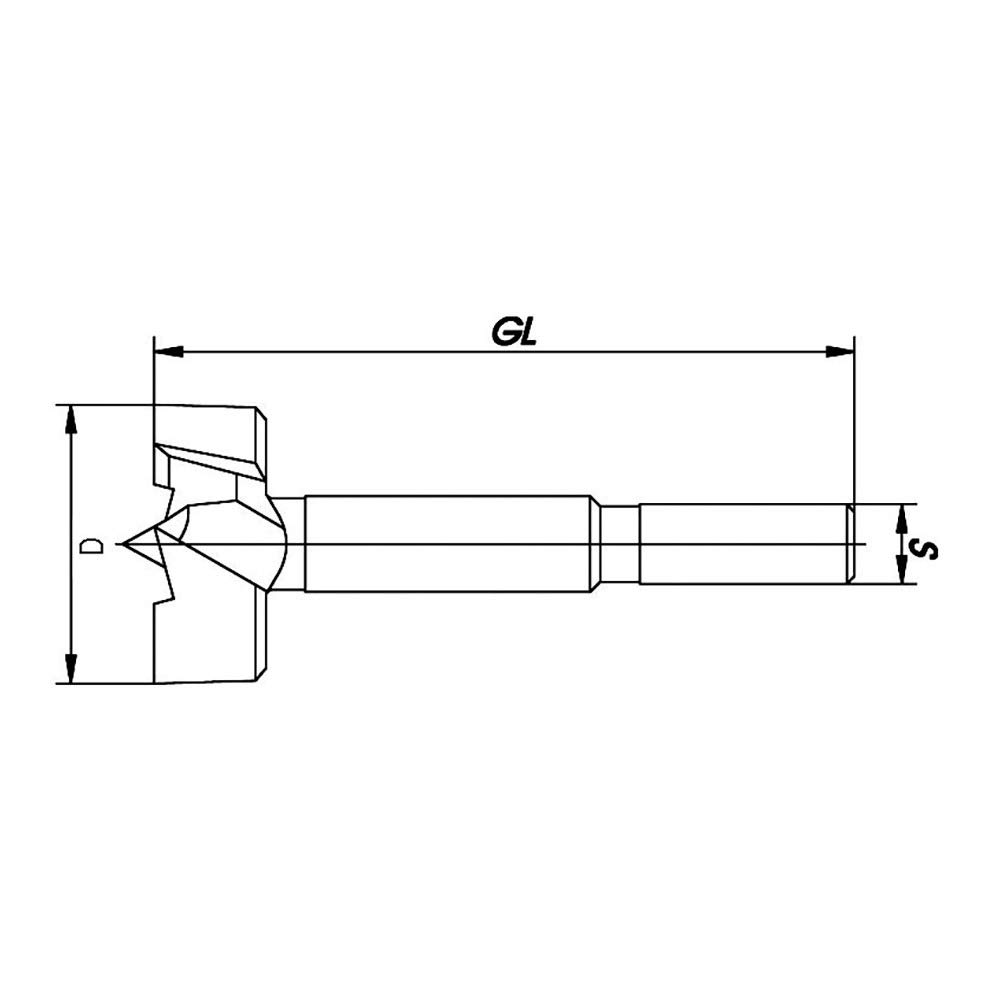 ENT 40305 5-czesciowy zestaw bitów Forstner premium - kuta stal narzedziowa, srednica (D) 15-20-25-30-35 mm, trzpien 8/10 mm