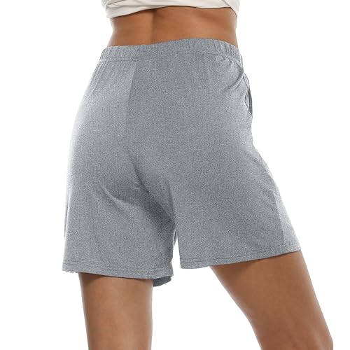 Image of JINSHI Womens Pajama Shorts Soft Comfortable Lightweight Elastic Drawstring Modal Pajama Bottoms Lounge Shorts with Pockets