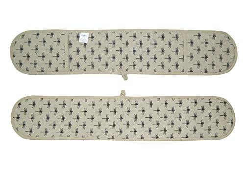 Tiny Break Double Oven Mitt - Dragon Fly - 7 X 35 Inch - Heat Resistant Oven Gloves To Protect Hands And Arms - Perfect For Cooking, Baking, And Handling Hot Pots And Pans - Natural #TOP1