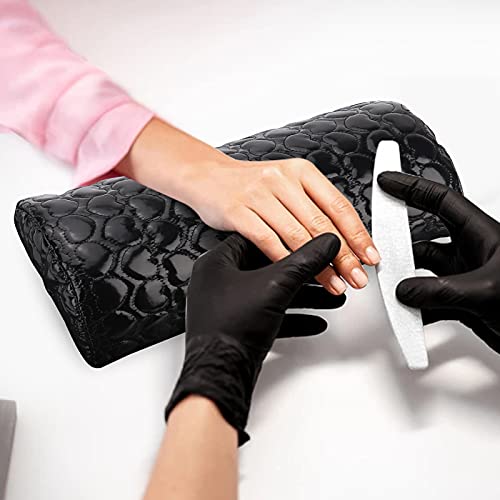 Nail Pillow Hand Rest For Nails, Washable Pu Leather Nail Armrest Detachable Manicure Hand Pillow Cushion Nail Art Accessories Tool For Nails Tech (Black) #TOP6