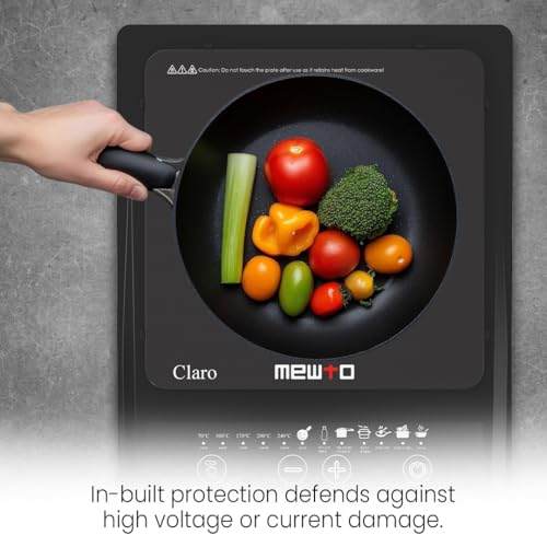 Image of Claro From The House of Link 1200W Induction Cooktop | 7 Cooking Modes with Touch Control & Digital Display | Auto Pan Sensor | Auto Shut off for Safety | 1 Year Warranty