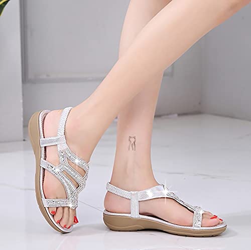 Sandals open toe slide compensées aux finitions soignées et détails brillants