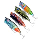 BESTonZON 4 pièces Leurres Flottants Bioniques avec Triple Hameçon Résistant Appâts Du...