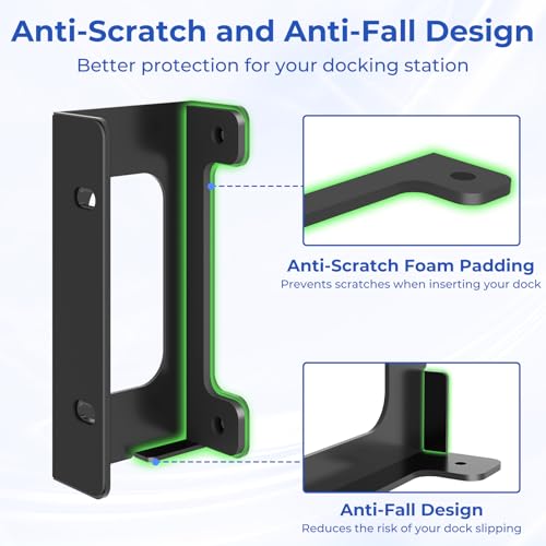 Soporte de metal para bajo escritorio que organiza tus docks CalDigit TS4 y libera tu mesa 4