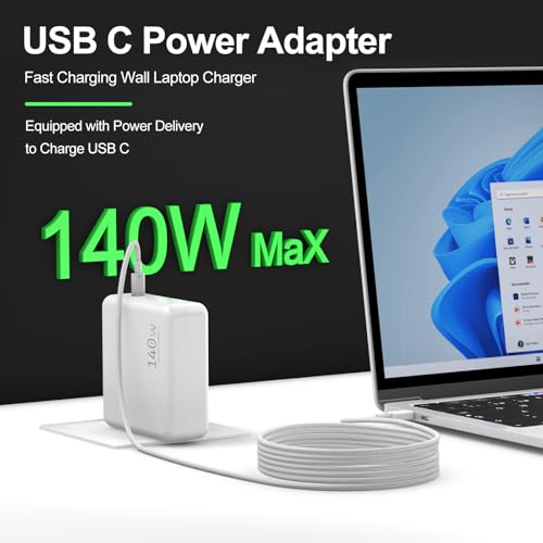 Image of Compatible with MacBook Pro Charger 140W USB C Charger Fast Charger Adapter | Compatible with MacBook Pro & MacBook Air M2 M3 M4 M5 13 inch-15 inch, Compatible with iPad Pro iPhone Samsung Galaxy