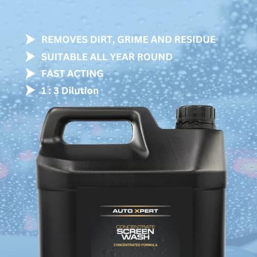 Auto Xpert | Screen Wash | 5L | Concentrate | Effective to -5 degrees | Cleans & removes, windscreen dirt, grime & traffic film | Low smear Formula | Winter Screen Wash for Cars, Vans & Other Vehicles