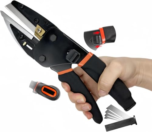 Heavy Duty Utility Scissors - 6-in-1 Multi-Purpose Cutter with Safety Lock & Non-Slip Handle Ideal for Soft Pipe Fiber Wood & Iron Wire
