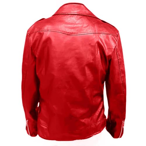 Cambkatl Men's PU Leather Jacket Casual Belted Faux Leather Motorcycle Jackets Zipper Biker Coats Windbreaker3