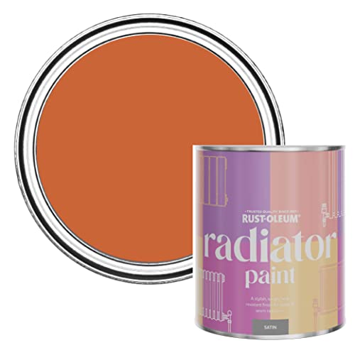 Rust-Oleum Orange Heat Resistant Radiator Paint in Satin Finish - Tiger Tea 750ml