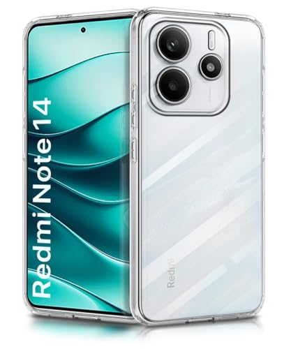 Image of WOW IMAGINE Transparent Back Cover Case for Redmi Note 14 SE 5G | Redmi Note 14 5G | Raised Bumps for Full Device & Camera Protection Shockproof TPU Silicone Mobile Case - Transparent