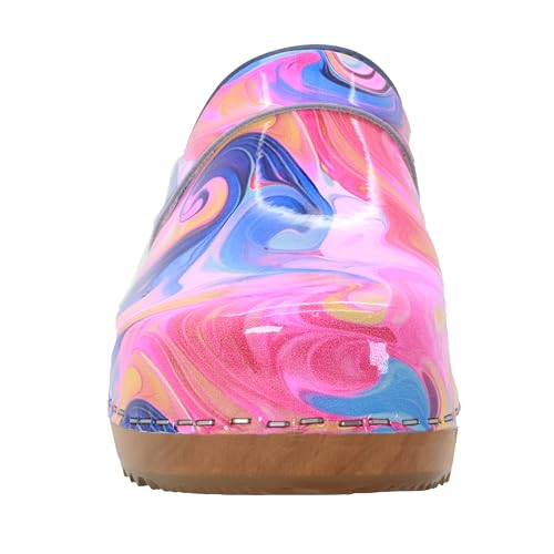 Image of Bjork Maja Wood Open Back Leather Clogs