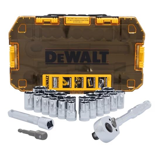 DeWalt DWMT45414 Socket set, 1/2 in. drive, 23-piece