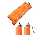 Ninth C 2er Pack Notfall-Schlafsack, Thermo-Notfall-Bivysack, Überlebensschlafsack, Mylar-Notfalldecke, inklusive Stuff Sack mit Survival Whistle + Karabiner