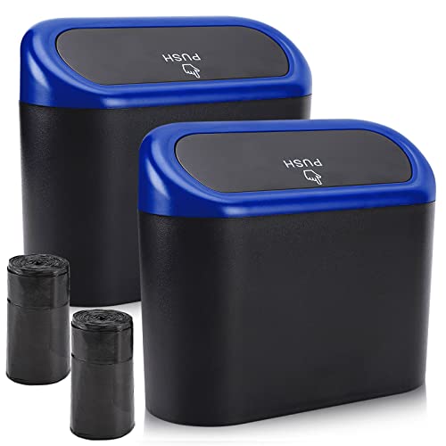 Image of Accmor Car Trash Can with Lid, Waterproof Vehicle Trash Bin Car Dustbin Garbage Organizer Storage, 2 Pack Mini Garbage Bin Trash Container for Auto Cars, Home, Office