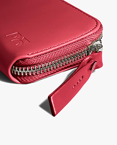 Image of DailyObjects Crimson Red Zipper Slim Card & Coin Wallet | Made with Vegan Leather Material | Carefully Handcrafted | Coin Pocket