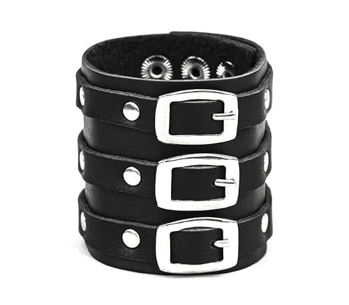 wide Leather cuff bracelet for men or women, Handmade UA