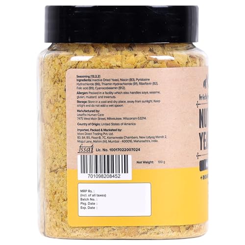 Urban Platter Nutritional Yeast Flakes | 3.53 Oz (100g) | Rich in B Vitamins & Protein | Gluten-Free, Non-GMO, Plant-Based Seasoning | Nutty & Cheesy Flavor | For Popcorn, Pasta & Salads