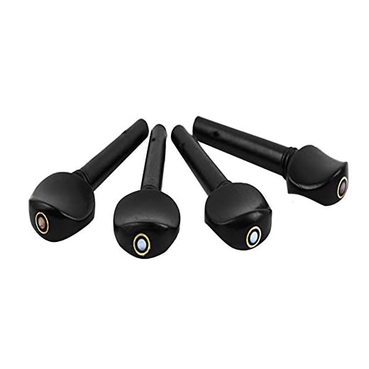 Clavijas de Violín de Madera de Ébano 4/4 - Juego de 4 Piezas de Afinación y Accesorios de Repuesto para Cuerdas e Instrumentos