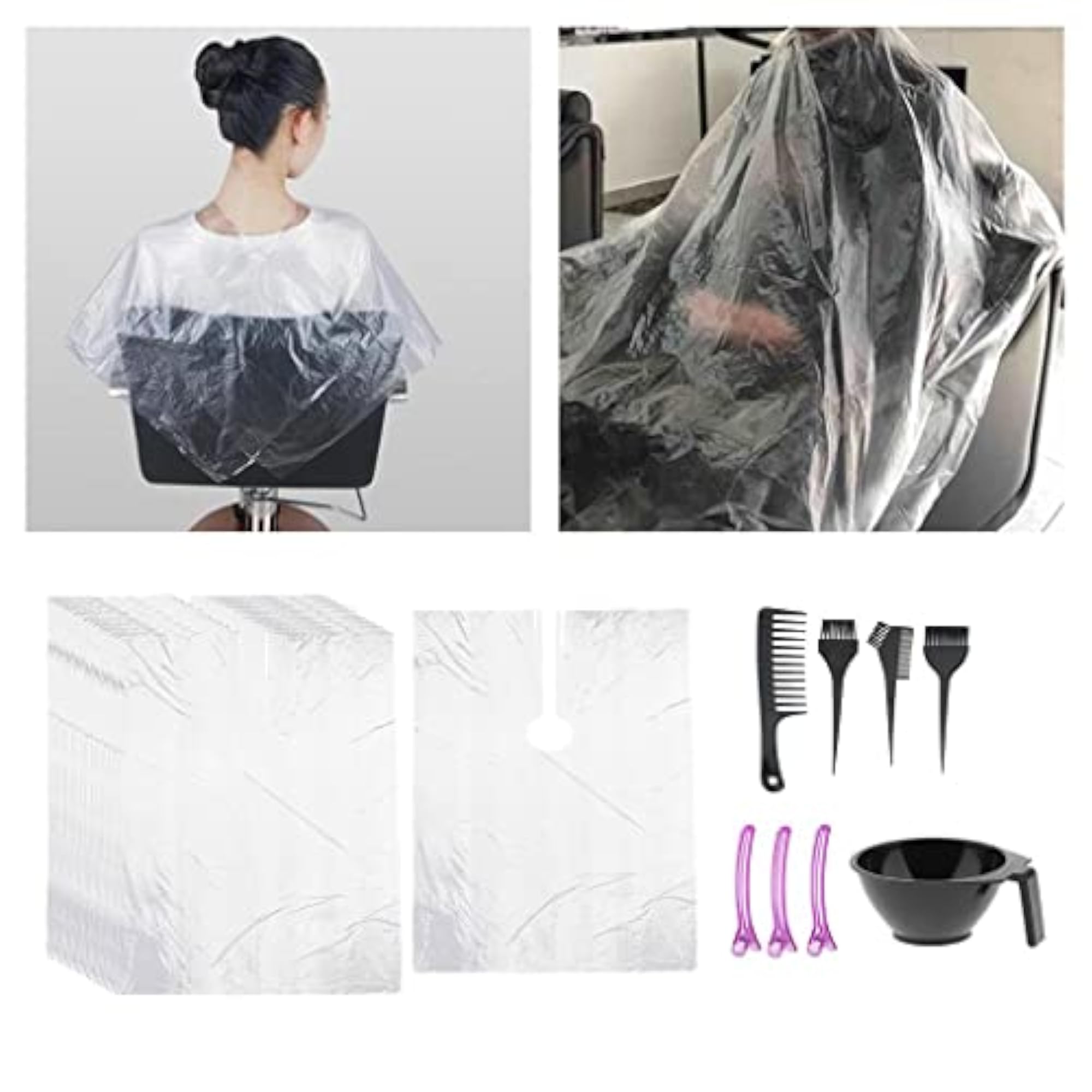 Waterproof Hairdressing Cutting Cape with Dye Tool