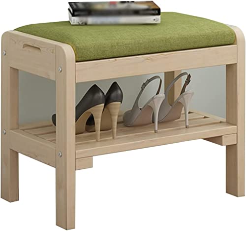 Banc d'entrée en bois massif authentique et son tabouret à langer haut de gamme