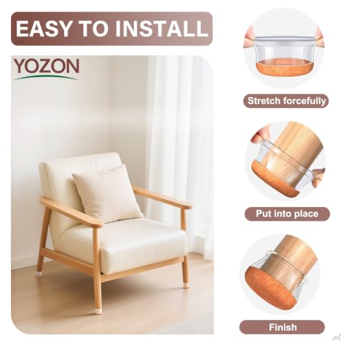Image of YOZON Chair Leg Floor Protectors Silicone Caps Felt Furniture Pads Covers