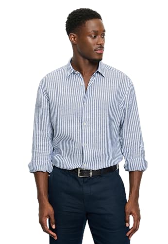 Chemise à manches longues pour homme OLYMP 405014, l'élégance des rayures Weissfond et du col Kent
